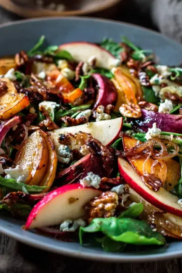 Roasted Apple Salad with Caramelized Shallot Vinaigrette