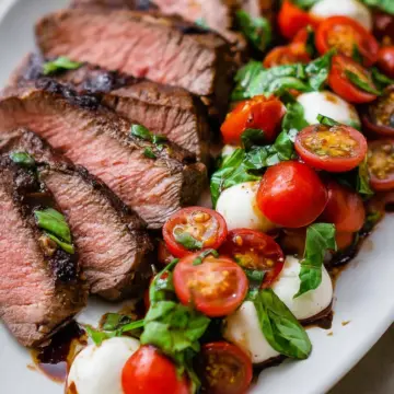 Seared Balsamic Steak Caprese