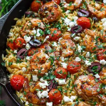 Greek Shrimp with Orzo and Feta