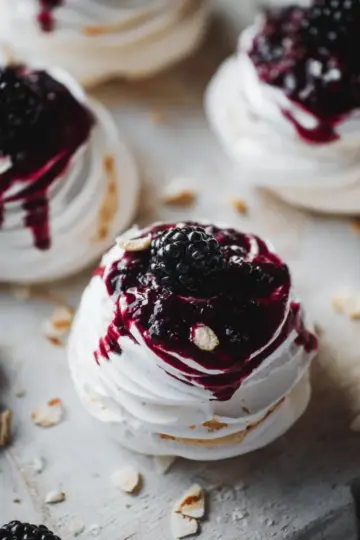 Blackberry Pavlovas