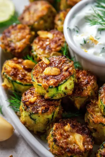 Cheesy Garlic Zucchini Bites