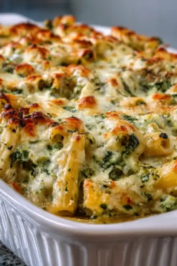 Baked Rigatoni with Spinach, Ricotta, and Fontina