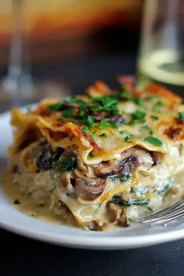 Mushroom Spinach Lasagna