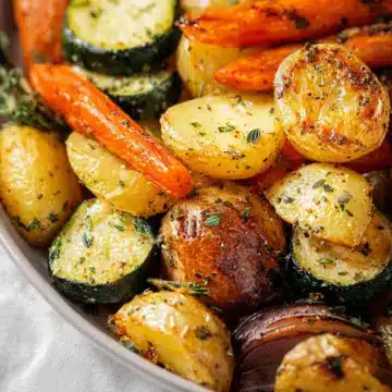 Garlic Herb Roasted Potatoes, Carrots, and Zucchini