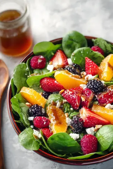Berry Orange Spinach Salad with Citrus Balsamic Vinaigrette