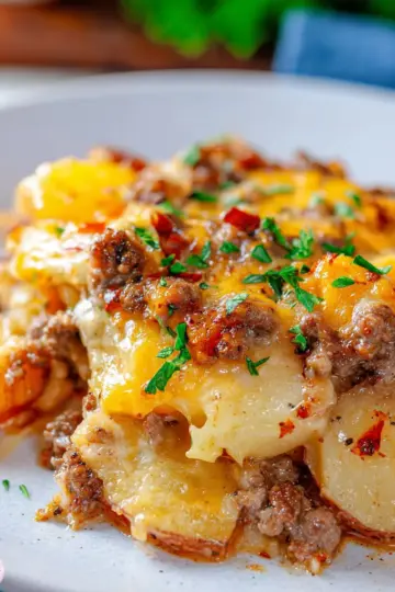 Crock Pot Potato Hamburger Casserole