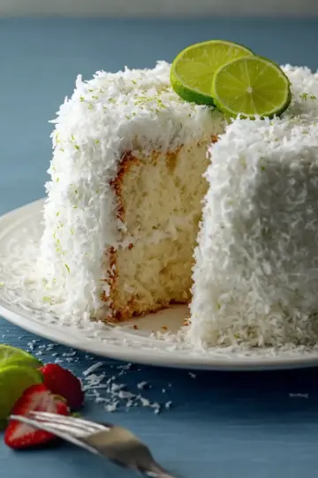 Key Lime Coconut Angel Cake