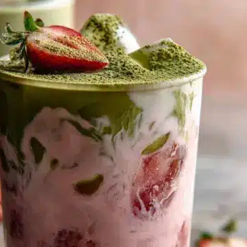 Iced Strawberry Milk Matcha Latte