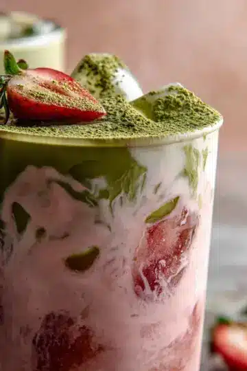 Iced Strawberry Milk Matcha Latte