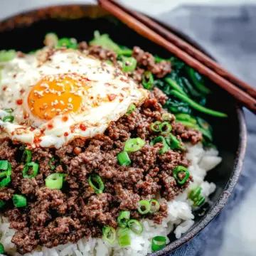 Korean Ground Beef and Rice Bowls