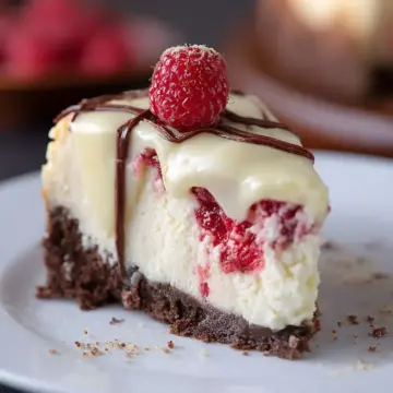 White Chocolate Raspberry Truffle Cheesecake