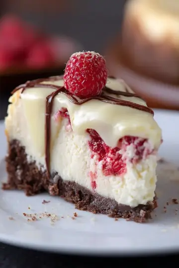 White Chocolate Raspberry Truffle Cheesecake