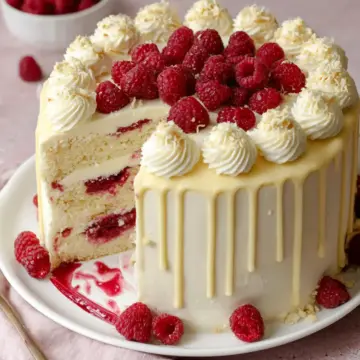 White Chocolate Raspberry Cake