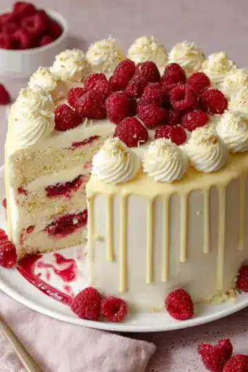 White Chocolate Raspberry Cake