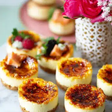 Mini Vanilla Crème Brûlée Cheesecakes