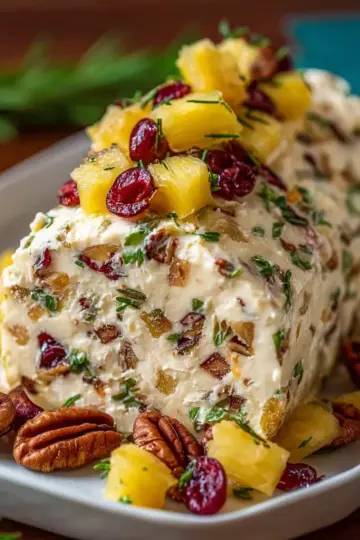 Pineapple Cranberry Cheese Log