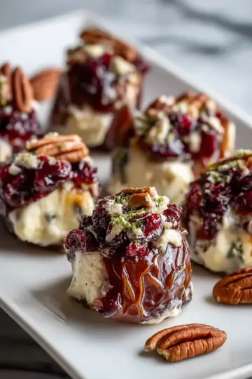 Cranberry Pecan Cream Cheese Stuffed Dates Recipe