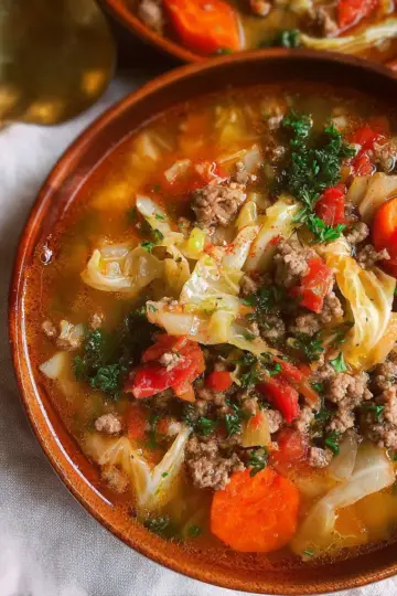 Ground Beef and Cabbage Soup