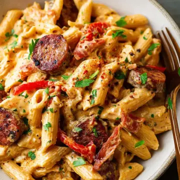 One Pot Creamy Cajun Sausage Pasta