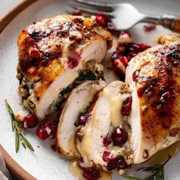 Cranberry Brie Stuffed Chicken Breasts