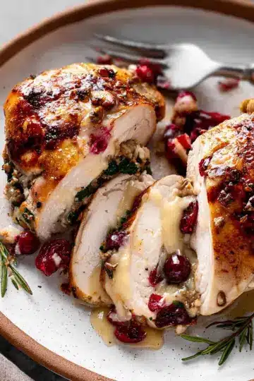 Cranberry Brie Stuffed Chicken Breasts