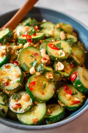 Spicy Peanut Cucumber Salad