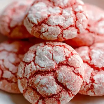 Strawberry Crinkle Cookies