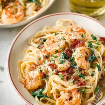 Creamy Tuscan Shrimp Linguine