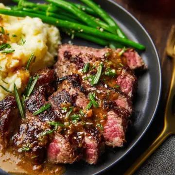 Ribeye and Roasted Garlic Pan Sauce