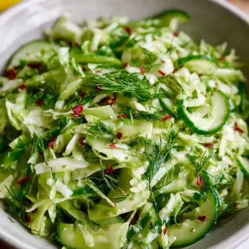 Green Cabbage Cucumber Salad