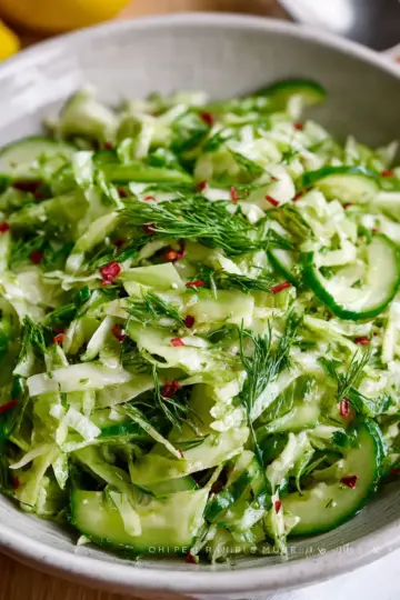 Green Cabbage Cucumber Salad