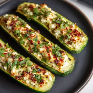 Feta Cheese Stuffed Zucchini
