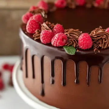 Raspberry Chocolate Truffle Cake with Chocolate Ganache