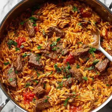 Greek Beef Orzo Pasta