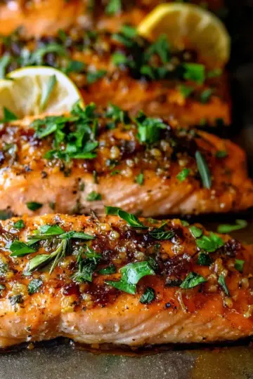 Honey Garlic Butter Baked Salmon