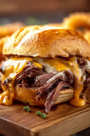 Roast Beef Sandwich with Cheddar Sauce