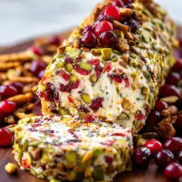 Easy Cranberry Pistachio Cheese Log