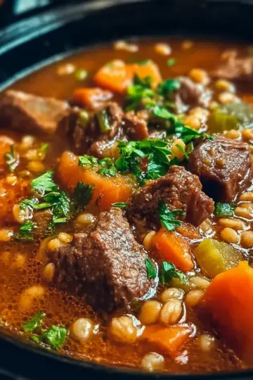 Slow Cooker Beef & Barley Stew