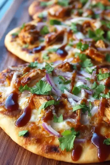 BBQ Chicken Naan Pizzas