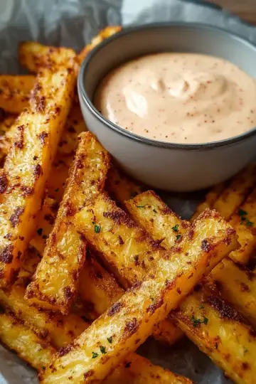 Baked Turnip Fries with Dip
