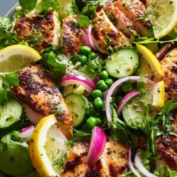 Fresh Spring Salad with Chicken and Zesty Lemon Dressing