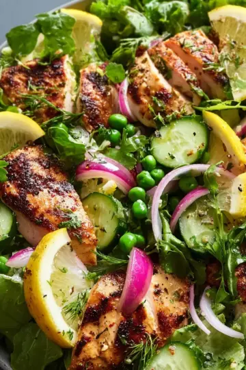 Fresh Spring Salad with Chicken and Zesty Lemon Dressing