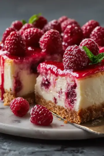 Baked Raspberry Cheesecake