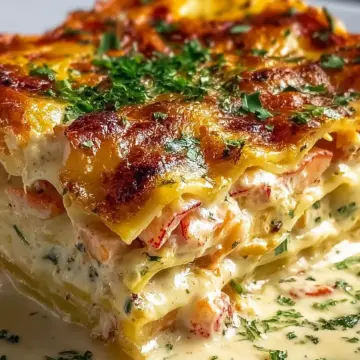Creamy Seafood Lasagna with Lobster & Shrimp