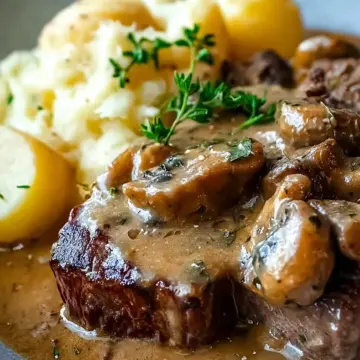 Slow Cooked Steak Diane Casserole