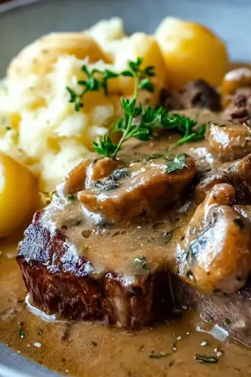 Slow Cooked Steak Diane Casserole