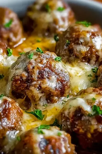 Cheesy French Onion Meatballs