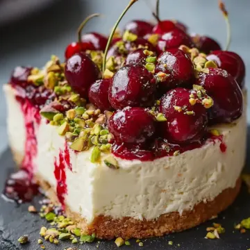 Decadent Cherry & Pistachio Cheesecake