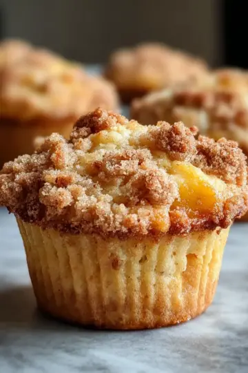 Irresistible Peach Muffins with Crunchy Streusel Delight