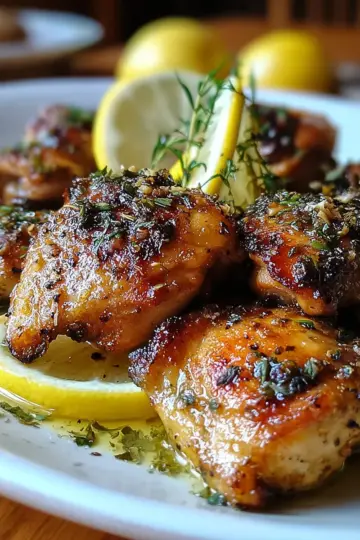 Juicy Garlic Lemon Chicken Thigh Pieces